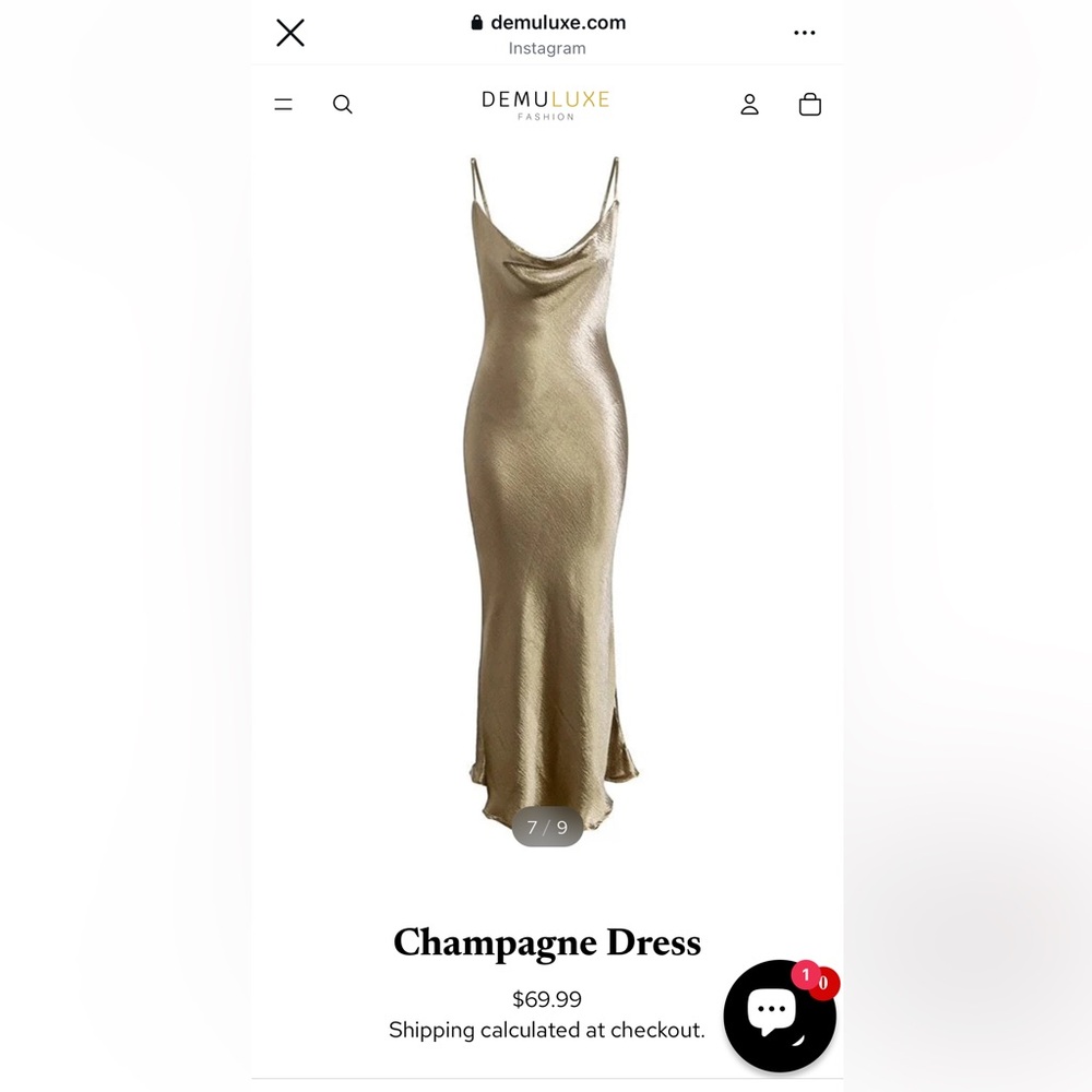 Demuluxe Gold Evening Dress